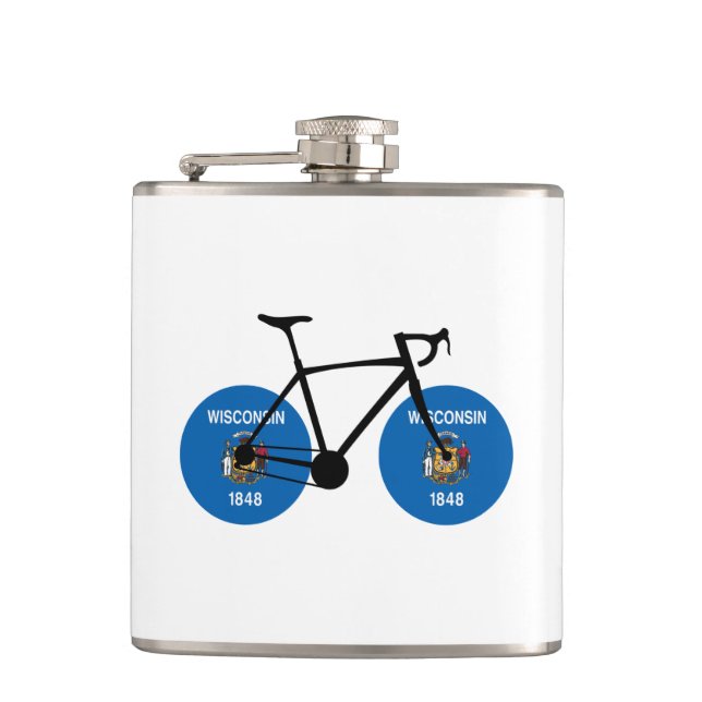 Flasques Drapeau Wisconsin Cyclisme (Devant)