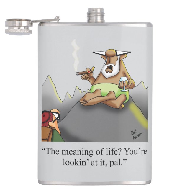 Flasques Drôle Cigar Humour Hip Flask Cadeau (Ouvert)