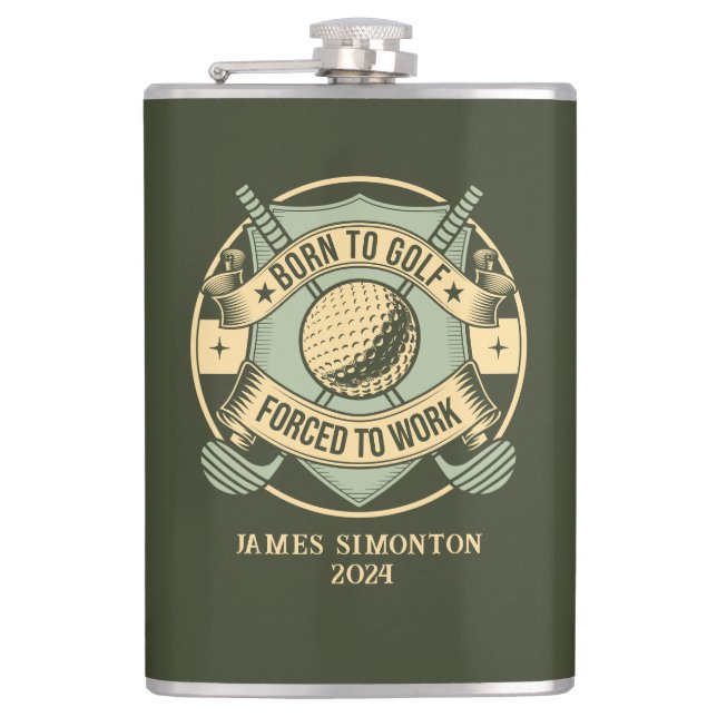 Flasques Drôle Humour Golf Devis Personnalisé Vintage (Devant)
