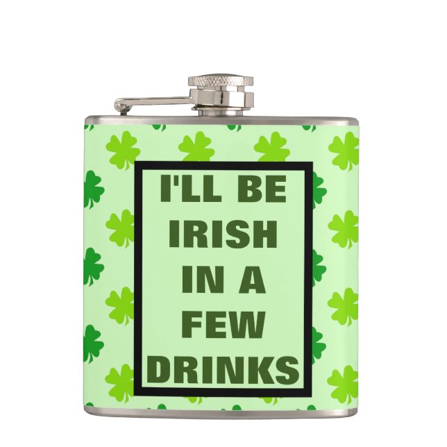 Flasques Drôle Irlandais Boire Humour Citation Booze Whiske (Devant)