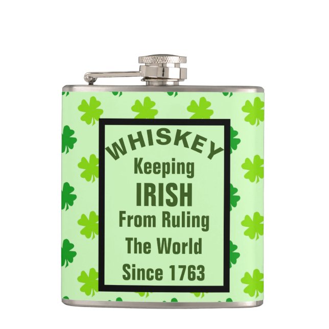 Flasques Drôle Irlandais Boire Humour Joke Booze Whiskey (Devant)
