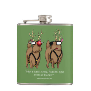 Flasques Drôle Reindeer Humour Dessin de Noël