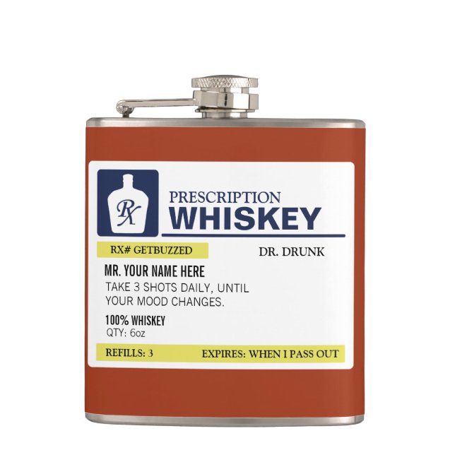 Flasques Drôle Whiskey d'ordonnance (Devant)
