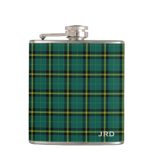 Flasques Duffy Tartan Monogramme vert brillant Plaid