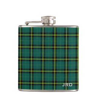 Flasques Duffy Tartan Monogramme vert brillant Plaid