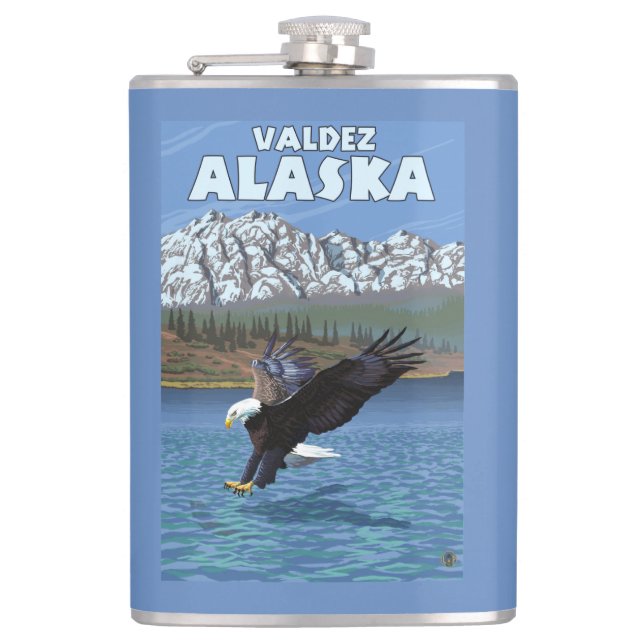 Flasques Eagle chauve plongeant - Valdez, Alaska (Devant)