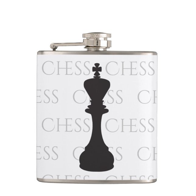 Flasques Échecs King Classic Pièce moderne Noir, Blanc (Devant)