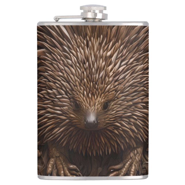 Flasques Echidna Australienne En Bois Câblé, (Devant)