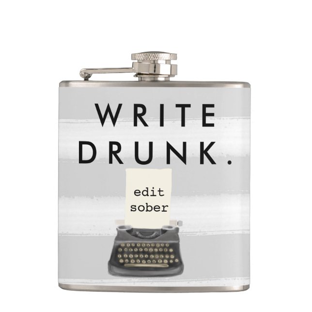 Flasques Écrivez ivre éditent la machine à écrire sobre sur (Devant)