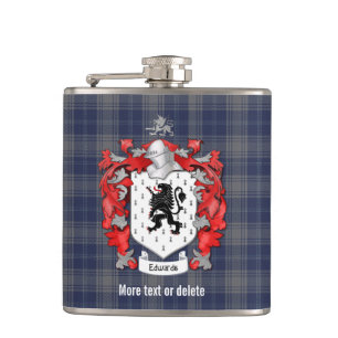 Flasques Edwards Family Crest et Tartan Plaid