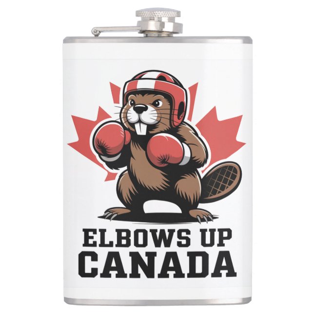 Flasques Elbows Up Canada | Cadeau Quirky Canadian Pride (Devant)