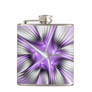 Flasques Élégance florale Art Abstrait Violet Fractal moder