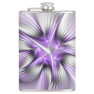 Flasques Élégance florale Art fractal violet abstrait moder