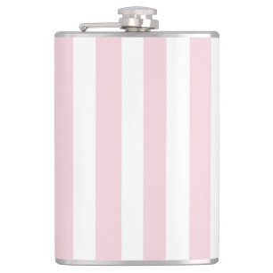 Flasques Élégant bébé rose et blanc rayé Moderne Vintage