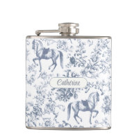 Elégant bleu beige équestre fleuri Nom