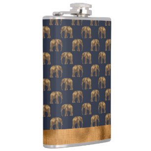 Flasques Elégant bleu or Eléphant Chic Joli Cool