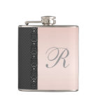 Élégant doux rayures dentelle mariage monogramme