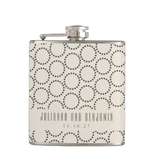 Flasques Elégant Noir Blanc Mid-Century Mod Mariage Personn