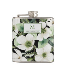 Elégante aquarelle florale noir et blanc