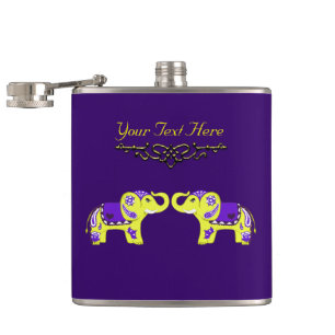 Flasques Éléphant de henné (jaune/pourpre)