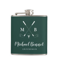 Emerald Green Moderne Monogram Mariage de golf