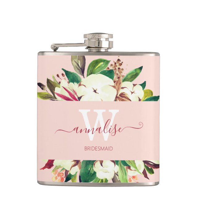 Flasques Épouse rose clair monogramme (Devant)