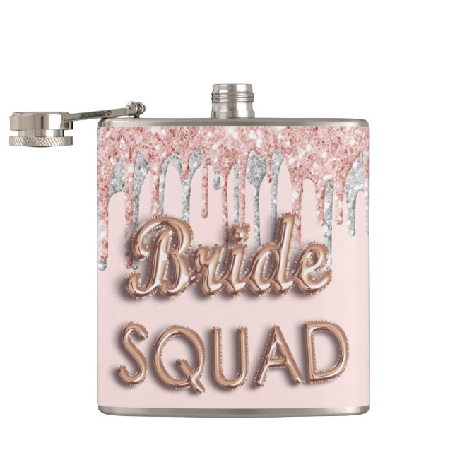 Flasques Équipe de mariée rose gold paillettes argent enter (Ouvert)