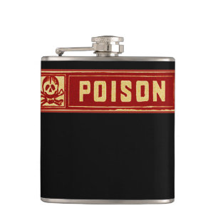 Flasques Étiquette de poison vintage crâne et os croisés