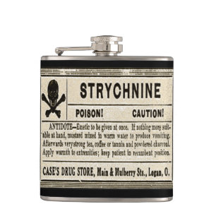 Flasques Étiquette vintage de poison de strychnine