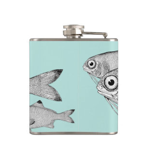 Flasques Étrange dessin de poisson vintage