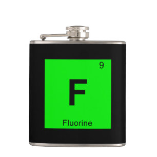 Flasques F - Symbole de tableau périodique de la chimie de 