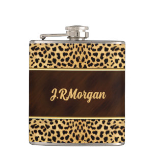 Flasques Feminine Cheetah Print with Name