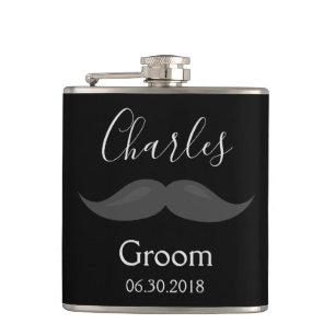 Flasques Fête de baccalauréat Groom Flask Moustache