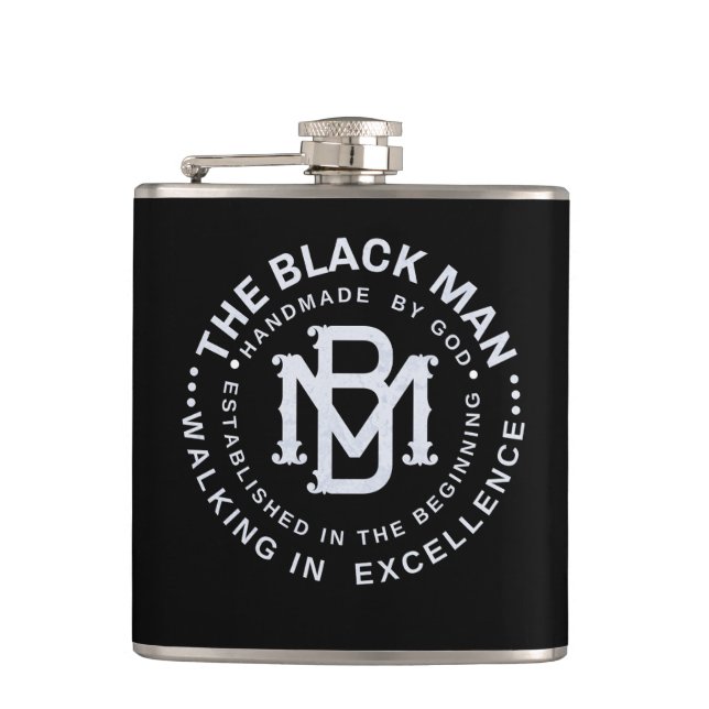 Flasques Fête des pères Black Papa Whiskey Vinyl Wrapped Fl (Devant)
