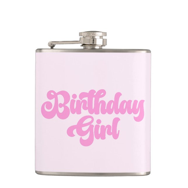 Flasques Fille rose Anniversaire Fille Anniversaire Boire (Devant)