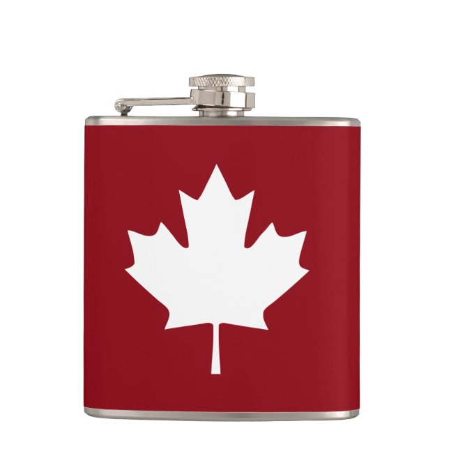 Flasques Fiole de Feuille d'érable du Canada - Couleurs inv (Devant)