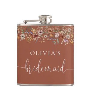 Flasques Fiole de mariage Terracotta Tiny Wildflower