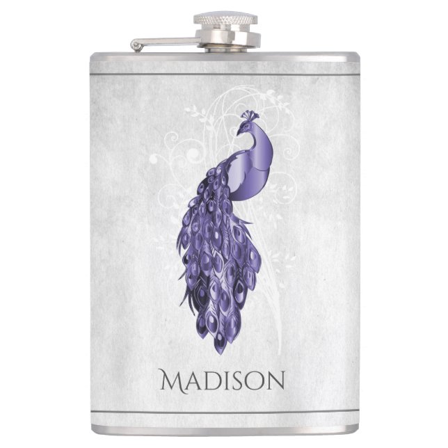 Flasques Fiole de paon violette élégante (Devant)
