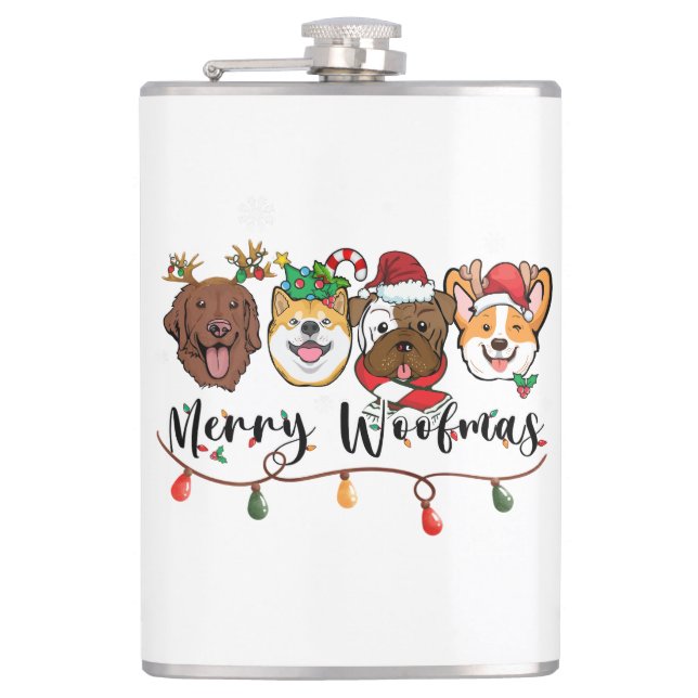 Flasques Fiole de typographie de Joyeuse Woofmas (Devant)