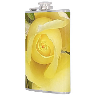 Flasques Fiole enrobée de vinyle de rose jaune