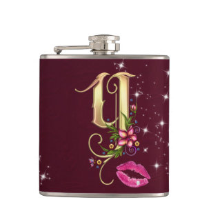 Flasques Fiole enroulée Monogramme Y, 6 oz.