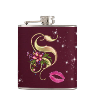 Flasques Fiole enveloppée Monogramme S, 6 oz.