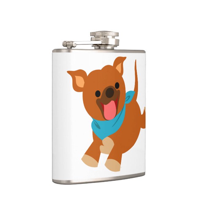 Flasques Fiole Happy Cartoon Staffie Cute (Droite)