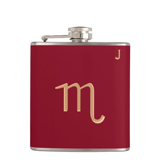 Flasques Fiole monogramme rouge - Zodiac - Scorpio (Devant)