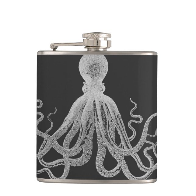 Flasques Fiole vintage d'octopus (Devant)