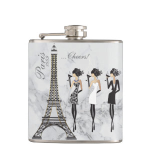 Flasques Flamme de Paris sur marbre gris