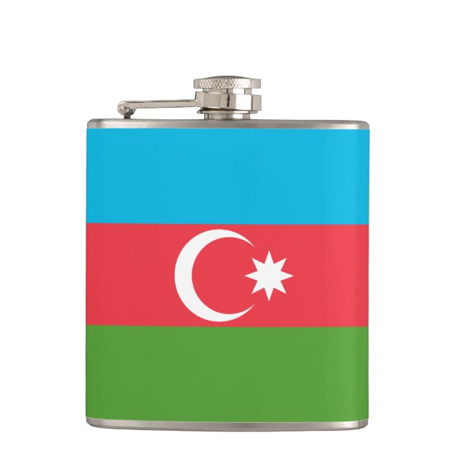 Flasques Flamme patriotique avec Drapeau d'Azerbaïdjan (Devant)