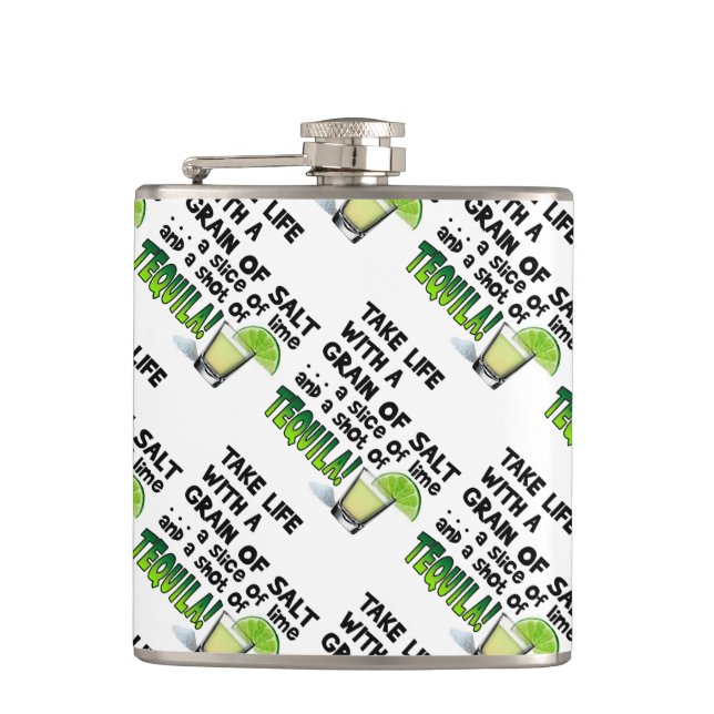 FLASQUES FLASK DE COCKTAIL - VIE, LIME, SEL, TEQUILA ! (Devant)