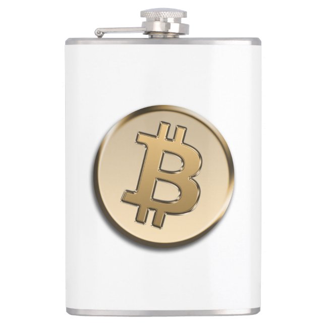 Flasques FlasK enveloppé de vinyle Bitcoin doré (Devant)