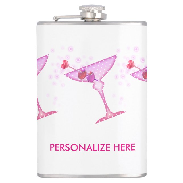 FLASQUES FLASK PERSONNALISÉ - MARTINI ROSE (Devant)